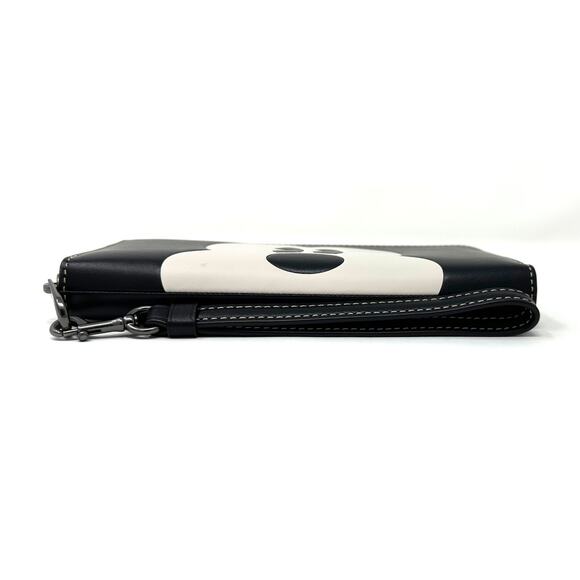 Disney X Coach Long Zip Around Wallet Mickey Mouse Black White Leather CN037 - Picture 5 of 8